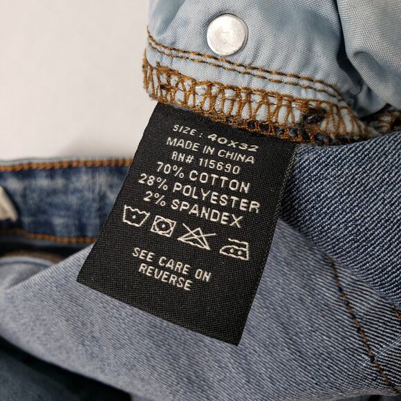 Refinery Republic Jeans Mens 40x32 (Actual 40x30) Blue Denim Slim Leg Stone Wash - Picture 15 of 16